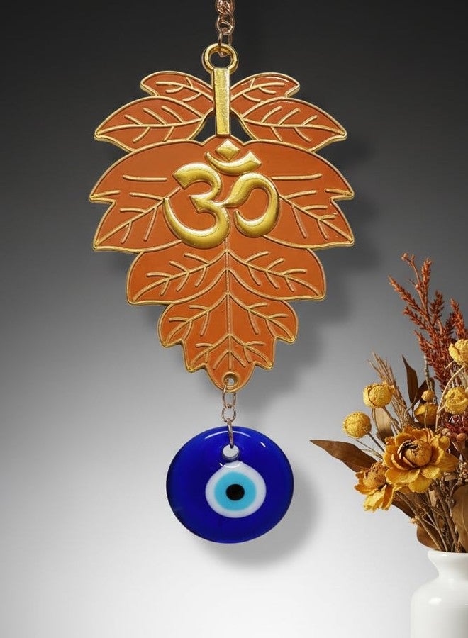 ARTISKRITI Om Evil Eye Hanging Home Decoration Items for Living Room Nazar Battu for Home House Entrance Door, Light Orange - Image 1